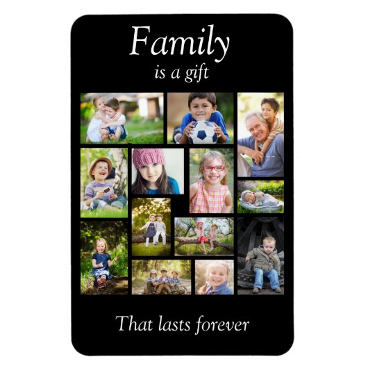 Creëer Uw eigen Multi Photo Collage Black White Magneet (Verticaal)