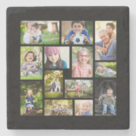 Creëer Uw eigen Multi Photo Collage Black White Stenen Onderzetter