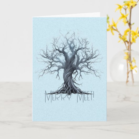 Creëer Uw eigen Mystical Blue Tree Kaart (Gele Bloem)