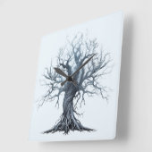 Creëer Uw eigen Mystical Blue Tree Vierkante Klok (Hoek)