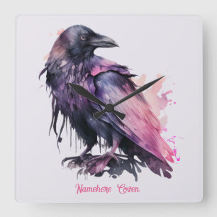 Creëer Uw eigen mystieke Black Raven Vierkante Klok