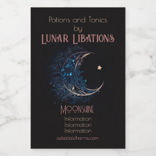 Creëer Uw eigen Mystieke Blauwe & Gouden Maan Wijn Etiket