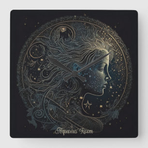 Creëer Uw eigen mystieke Waterman Zodiac Vierkante Klok