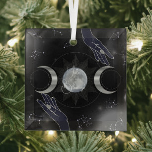 Creëer Uw eigen mystieke zilveren drievoudige Moon Glas Ornament