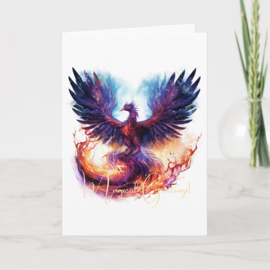 Creëer Uw eigen Mythische Phoenix Firebird Kaart (Voorkant)