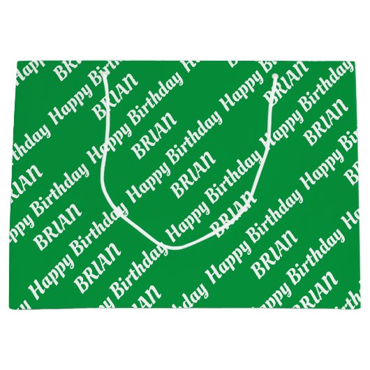 Creëer Uw eigen naam Birthday Large Gift Bag Groot Cadeauzakje (Voorkant)