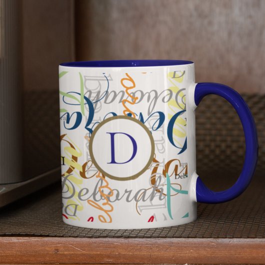 Creëer uw eigen Naam Patroon met monogram Mok