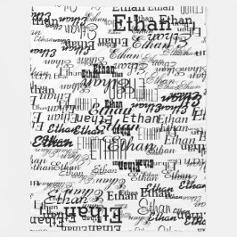 Creëer Uw eigen naam zwart-wit Fleece Deken