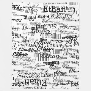 Creëer Uw eigen naam zwart-wit Fleece Deken