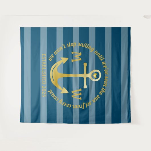 Creëer Uw eigen Nautical Anchor Heart Kastal Logo Wandkleed (Voorkant (horizontaal))