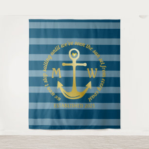 Creëer Uw eigen Nautical Anchor Heart Kastal Logo Wandkleed