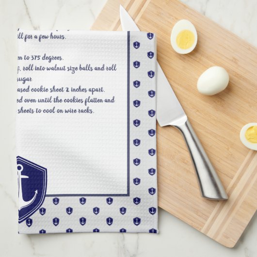 Creëer uw eigen Nautical Anchor Recipbe-keepomwill Theedoek (Quarter Fold)