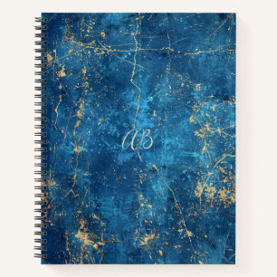 Creëer Uw eigen Navy Blue & Gold Grunge Notitieboe Notitieboek