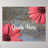 Creëer Uw eigen offerte | Rustic Wood Daisies Sign Poster (Voorkant)