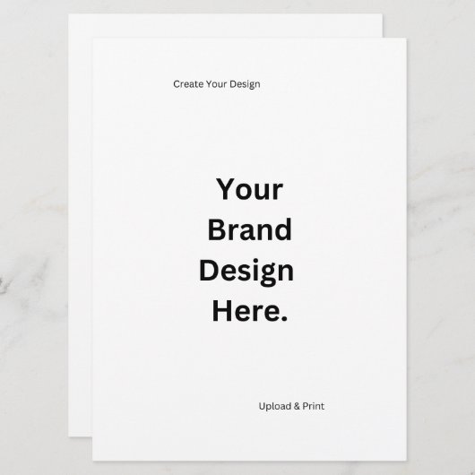 Creëer uw eigen ontwerp en print platte Kaart (Voorkant / Achterkant)