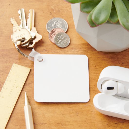 Creëer uw eigen ontwerp Metal Square Sleutelhanger (Bureau)
