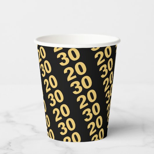 Creëer uw eigen ontwerp Modern Nieuwjaarsfeest Papieren Bekers (Achterkant)