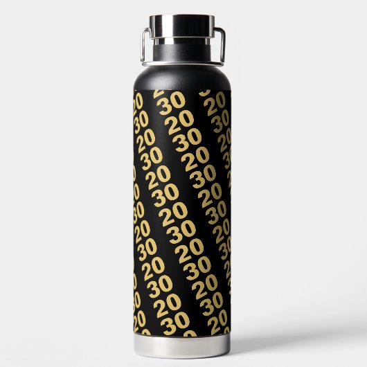 Creëer uw eigen ontwerp Modern Nieuwjaarsfeest Waterfles (Achterkant)