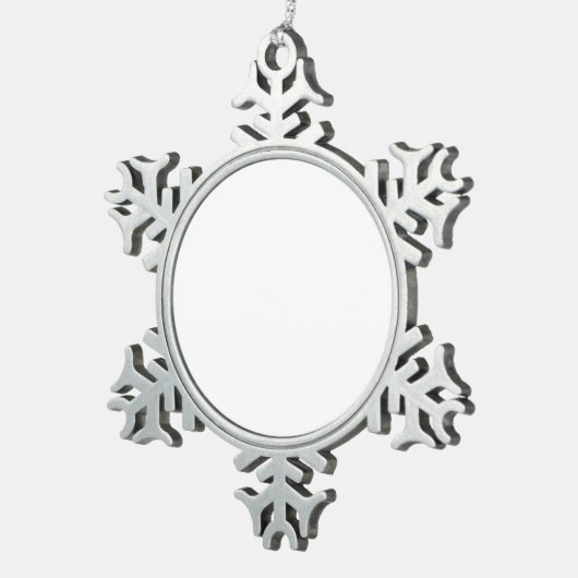 Creëer Uw eigen ontwerp Pewter Snowflake Ornament (Rechts)