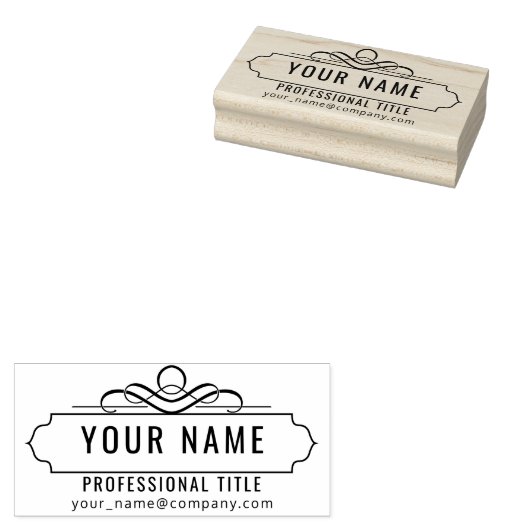 Creëer uw eigen — ontwerp voor professionele naam 	rubberstempel (Gestempeld)