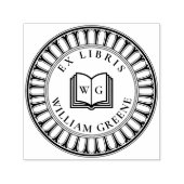 Creëer uw eigen Open Boek Monogram Ex Libris Zelfinktende Stempel (Design)