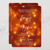 Creëer Uw Eigen Oranje Lichten Bruiloft Kaart (Voorkant / Achterkant)