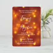 Creëer Uw Eigen Oranje Lichten Bruiloft Kaart (Staand voorkant)