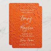 Creëer Uw Eigen Oranje Textuur Bruiloft Kaart (Voorkant / Achterkant)