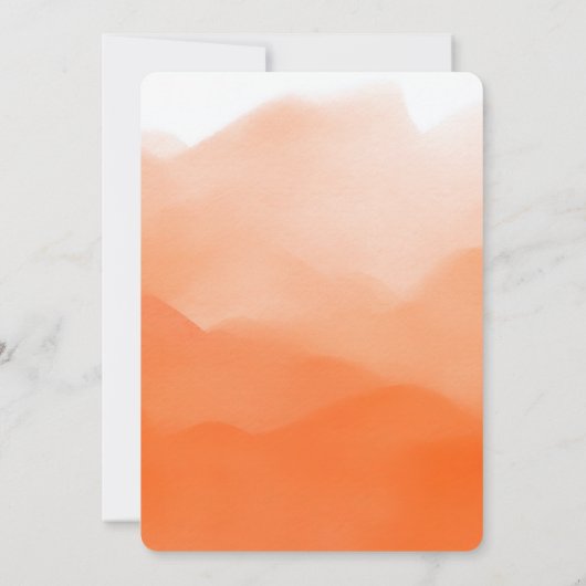 Creëer uw eigen Oranje Waterverf Ombre bruiloft Kaart (Achterkant)