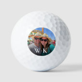 Creëer uw eigen paar foto monogram golfballen (Voorkant)