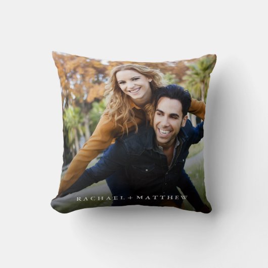 Creëer Uw eigen paarfoto | Namen toevoegen Kussen (Voorkant)