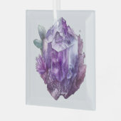 Creëer Uw eigen Paarse Amethystkristallen Glas Ornament (Voorkant links)