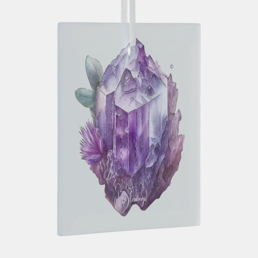 Creëer Uw eigen Paarse Amethystkristallen Glas Ornament (Voorkant Rechts)