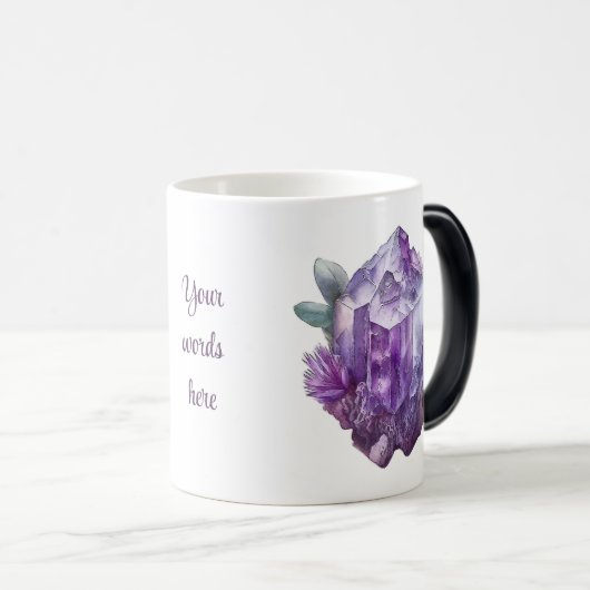 Creëer Uw eigen Paarse Amethystkristallen Magische Mok (Voorkant rechts)