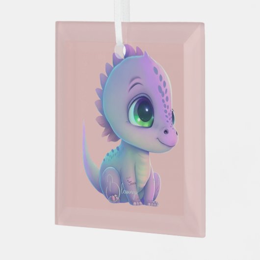 Creëer Uw eigen Paarse Baby Dragon Glas Ornament (Voorkant links)