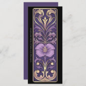 Creëer Uw eigen Paarse Bloemen Art Deco Bladwijzer (Voorkant / Achterkant)