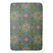 Creëer uw eigen Paarse groene blauwe damast Badmat (Voorkant Verticaal)