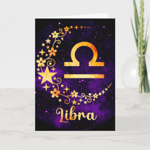 Creëer Uw eigen Paarse Hemelse Weegschaal Zodiac Feestdagen Kaart