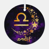 Creëer Uw eigen Paarse Hemelse Weegschaal Zodiac Glas Ornament (Achterkant)