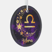 Creëer Uw eigen Paarse Hemelse Weegschaal Zodiac Glas Ornament (Voorkant Rechts)