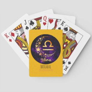 Creëer Uw eigen Paarse Hemelse Weegschaal Zodiac Pokerkaarten