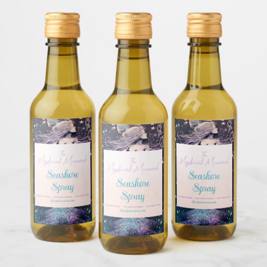 Creëer Uw eigen Paarse hemelse zeemeermin Wijn Etiket (Flessen)