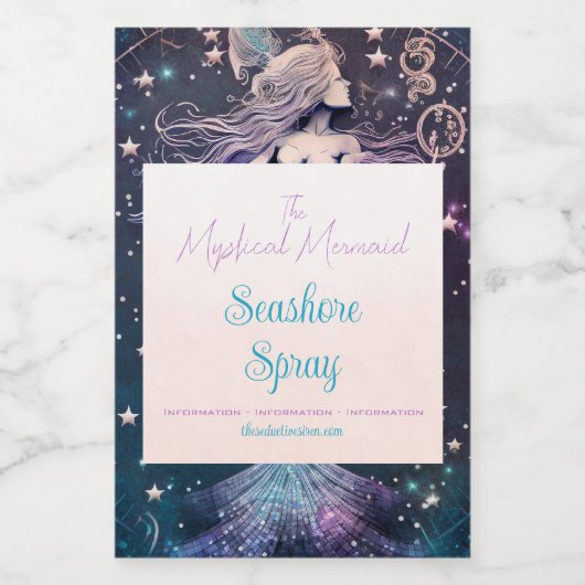 Creëer Uw eigen Paarse hemelse zeemeermin Wijn Etiket (Enkel label)