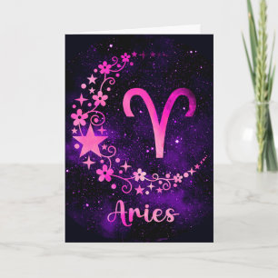 Creëer Uw eigen Paarse Hemelvaart Ram Zodiac Feestdagen Kaart