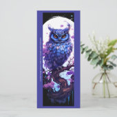 Creëer Uw Eigen Paarse Uil Moon Bladwijzer Kaart (Staand voorkant)