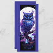 Creëer Uw Eigen Paarse Uil Moon Bladwijzer Kaart (Voorkant / Achterkant)
