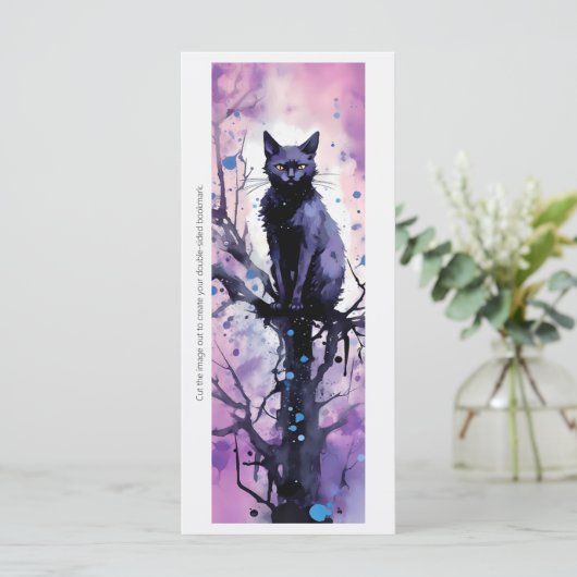 Creëer Uw eigen Paarse Zwarte Kat Magic Bladwijzer (Staand voorkant)