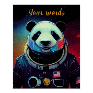 Creëer Uw eigen Panda in de ruimte Astronaut Perfect Poster