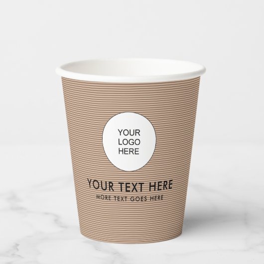Creëer Uw Eigen Papercup Logo Koffiekleur Papieren Bekers (Voorkant)