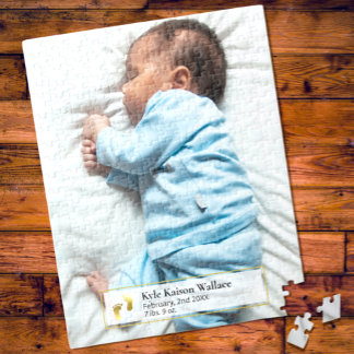 Creëer Uw eigen pasgeboren Baby Foto Jigzaag Puzzl Legpuzzel